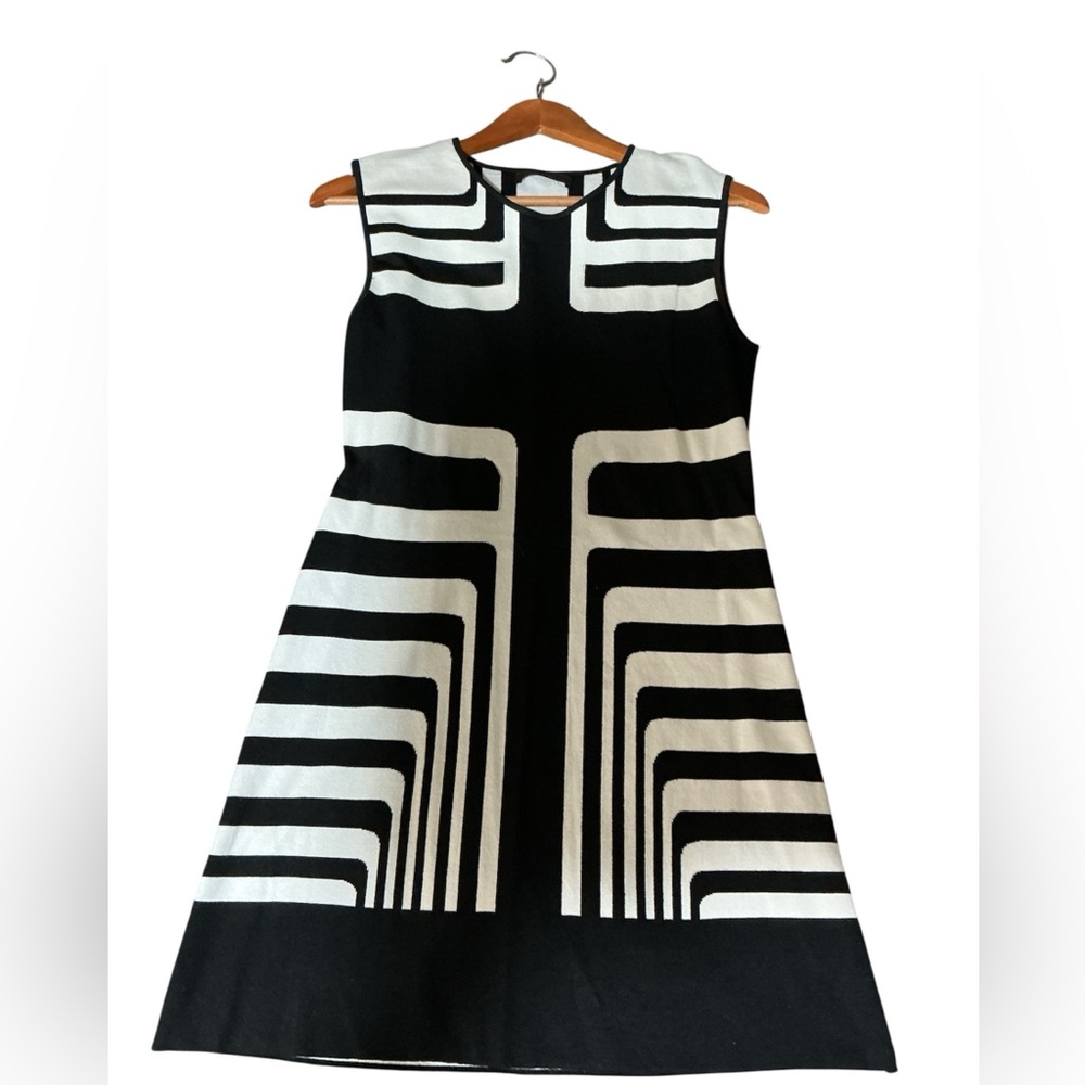 RVN Black and White Graphic Mini Dress size L - Picture 2 of 8